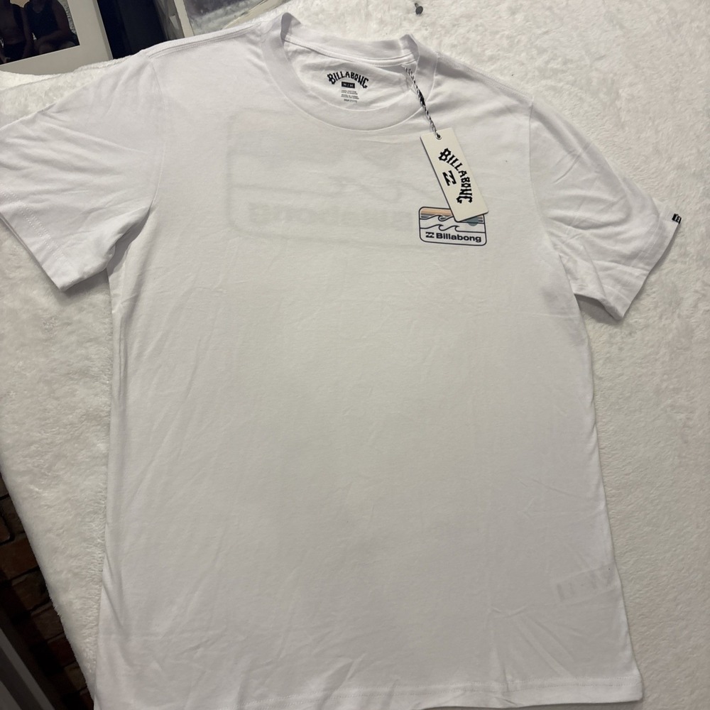 billabong t shirt, White, Med, Graphic Imprint, 100% Cotton